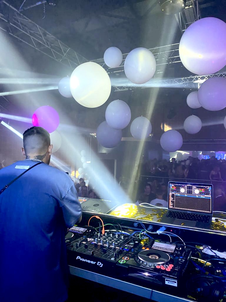 View from behind the DJ booth