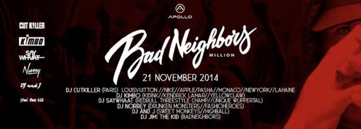 Bad Neighbors · November 2014 event flyer