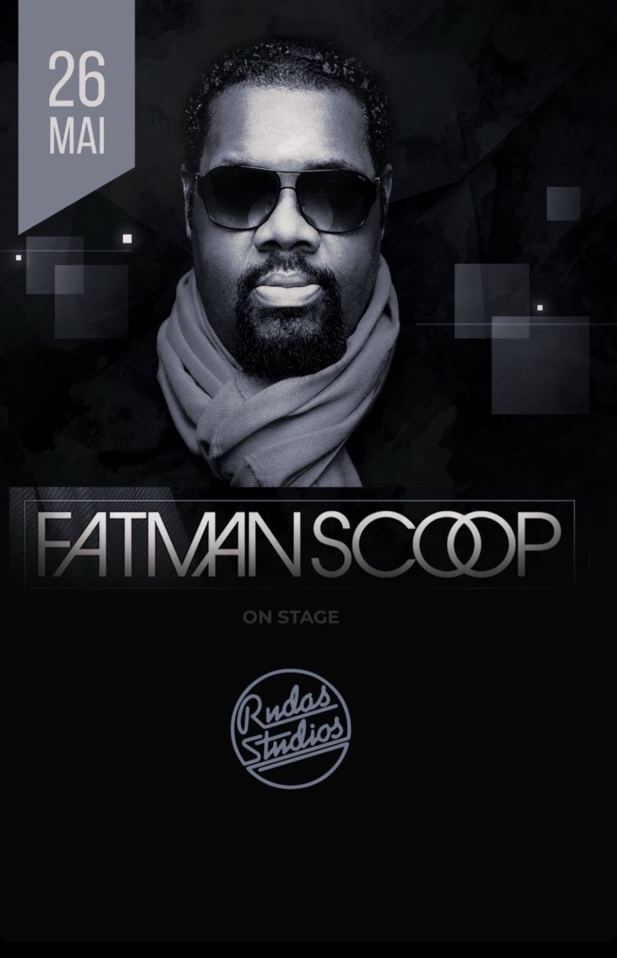 Fatman Scoop · Rudas Studios event flyer