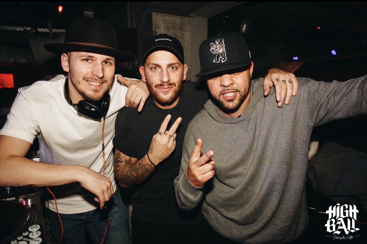 DJ AND-J with fellow DJs at High Ball