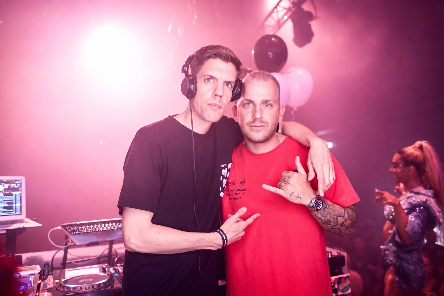 DJ AND-J with a fellow DJ at Lollipop
