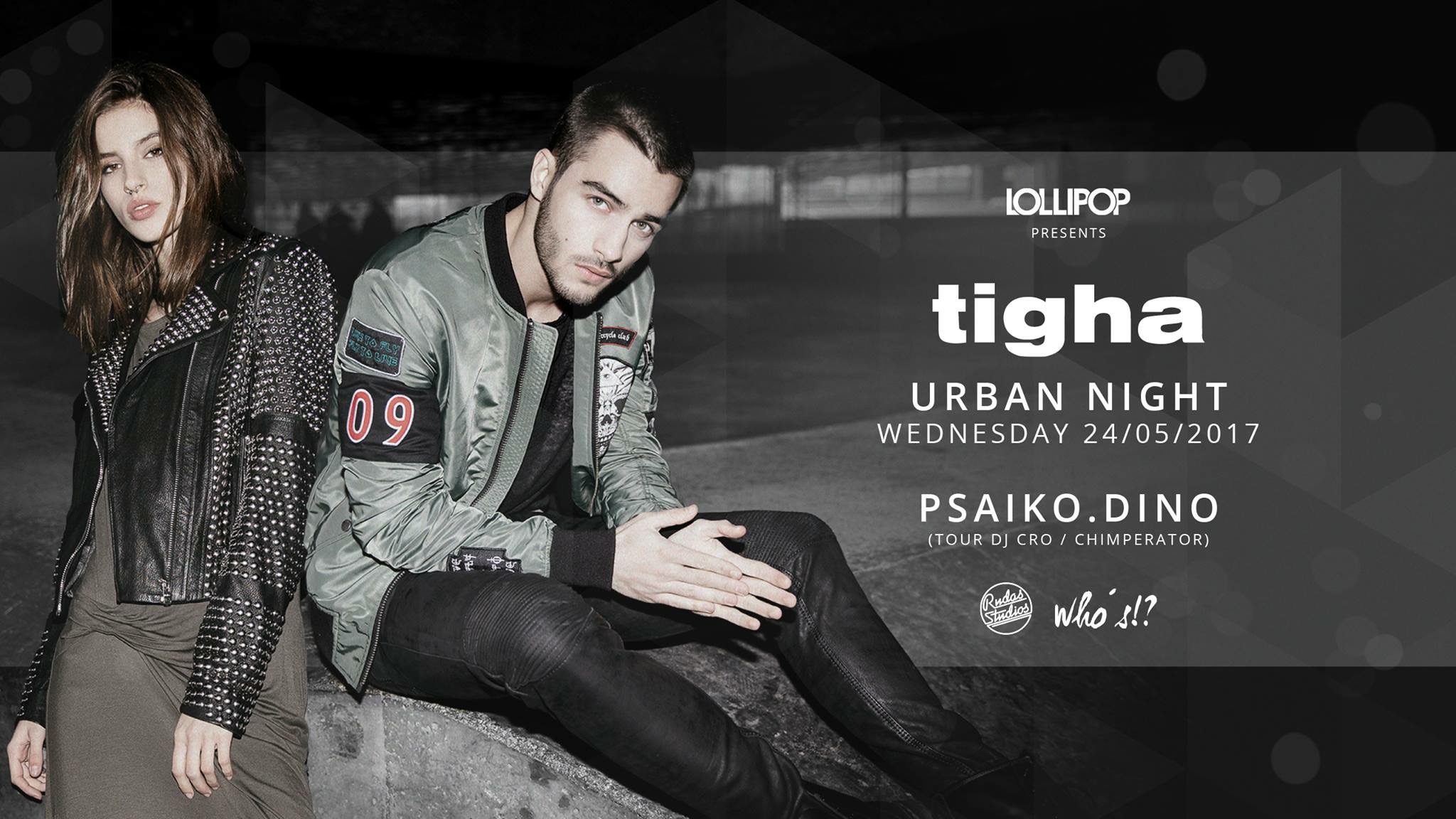 Tigha Urban Night event flyer at Rudas Studios