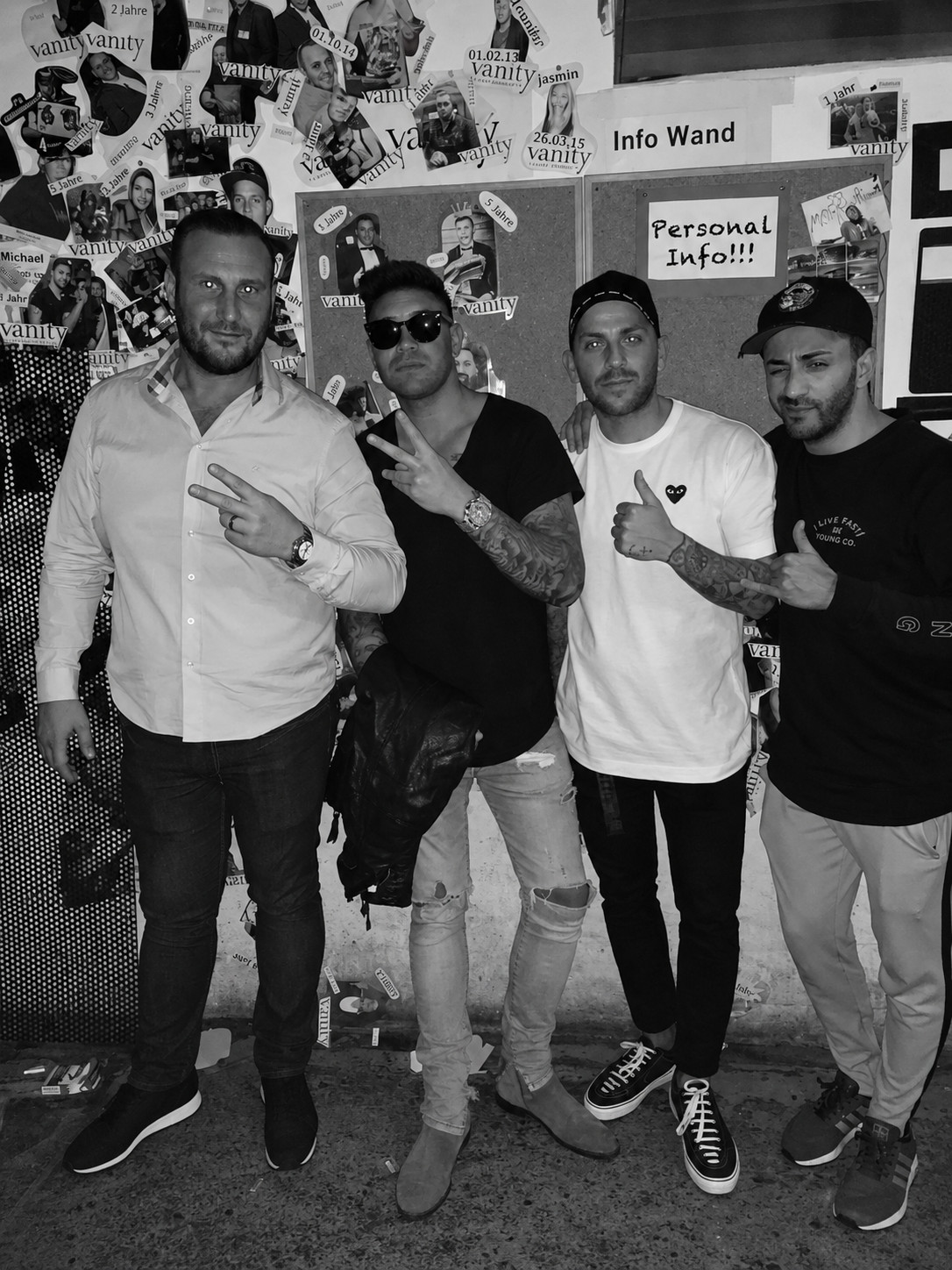DJ AND-J with artists backstage at Vanity